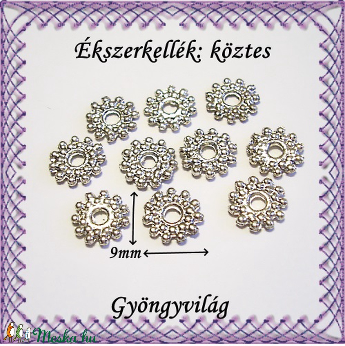 Ékszerkellék: köztes / díszítőelem / gyöngy BKÖ 1S 12 20db/csomag - gyöngy, ékszerkellék - fém köztesek - Meska.hu Ékszerkellék: köztes / díszítőelem / gyöngy BKÖ 1S 12 20db/csomag - gyöngy, ékszerkellék - fém köztesek - Meska.hu
