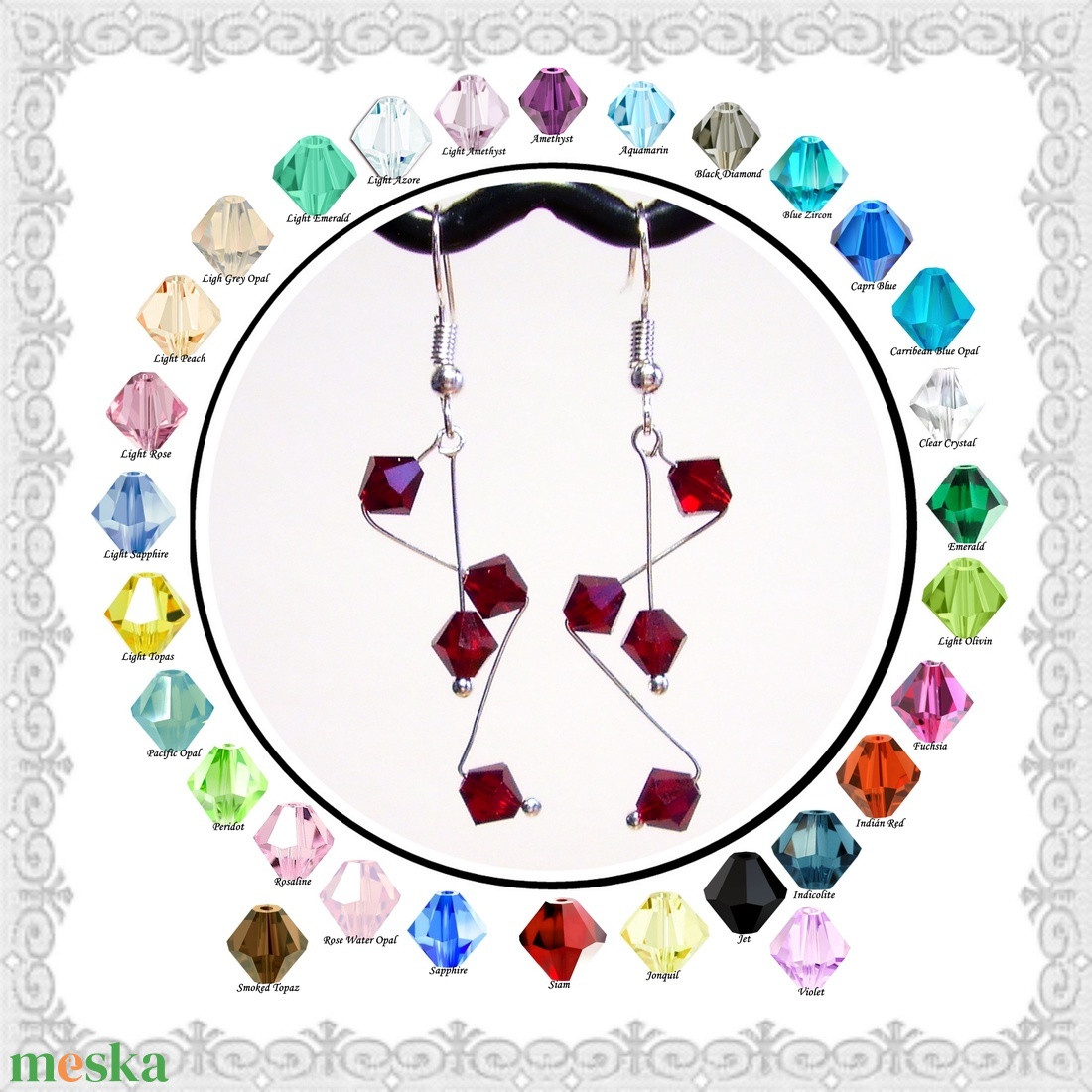 Fülbevalók: Swarovski biconból készült egyedi fülbevaló SFEB-SW26-1 több színben - ékszer - fülbevaló - lógó fülbevaló - Meska.hu Fülbevalók: Swarovski biconból készült egyedi fülbevaló SFEB-SW26-1 több színben - ékszer - fülbevaló - lógó fülbevaló - Meska.hu
