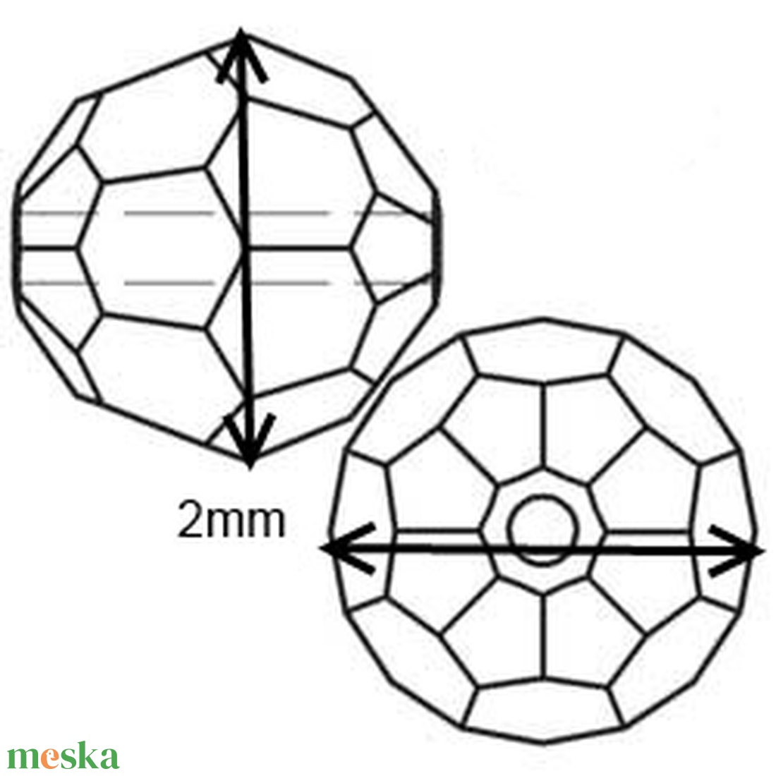 Swarovski kristály gyöngy: SW5000-2  gömb 2mm-es több színben 4db / csomag - kellékek & szerszámok - gyöngyfűzés kellékek - swarovski kristályok - Meska.hu