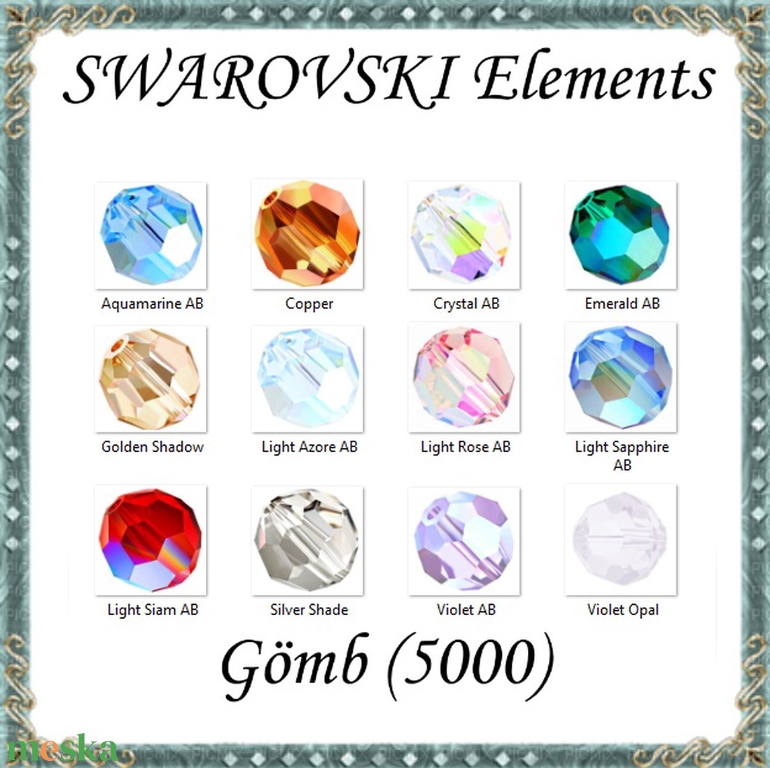 Swarovski kristály gyöngy: SW5000-4 AB gömb 4mm-es AB bevonatos több színben - kellékek & szerszámok - gyöngyfűzés kellékek - swarovski kristályok - Meska.hu Swarovski kristály gyöngy: SW5000-4 AB gömb 4mm-es AB bevonatos több színben - kellékek & szerszámok - gyöngyfűzés kellékek - swarovski kristályok - Meska.hu