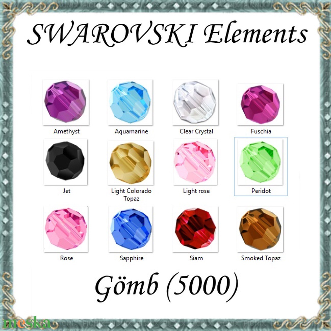 Swarovski kristály gyöngy: SW5000-5 gömb 5mm-es több színben - kellékek & szerszámok - gyöngyfűzés kellékek - swarovski kristályok - Meska.hu Swarovski kristály gyöngy: SW5000-5 gömb 5mm-es több színben - kellékek & szerszámok - gyöngyfűzés kellékek - swarovski kristályok - Meska.hu