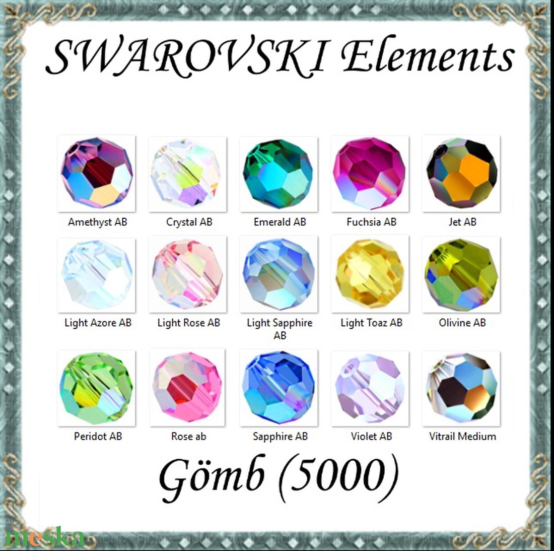 Ékszerkellék: Swarovski kristály gömb 8mm AB bevonatos 1db/csomag több színben - gyöngy, ékszerkellék - swarovski kristályok - Meska.hu Ékszerkellék: Swarovski kristály gömb 8mm AB bevonatos 1db/csomag több színben - gyöngy, ékszerkellék - swarovski kristályok - Meska.hu