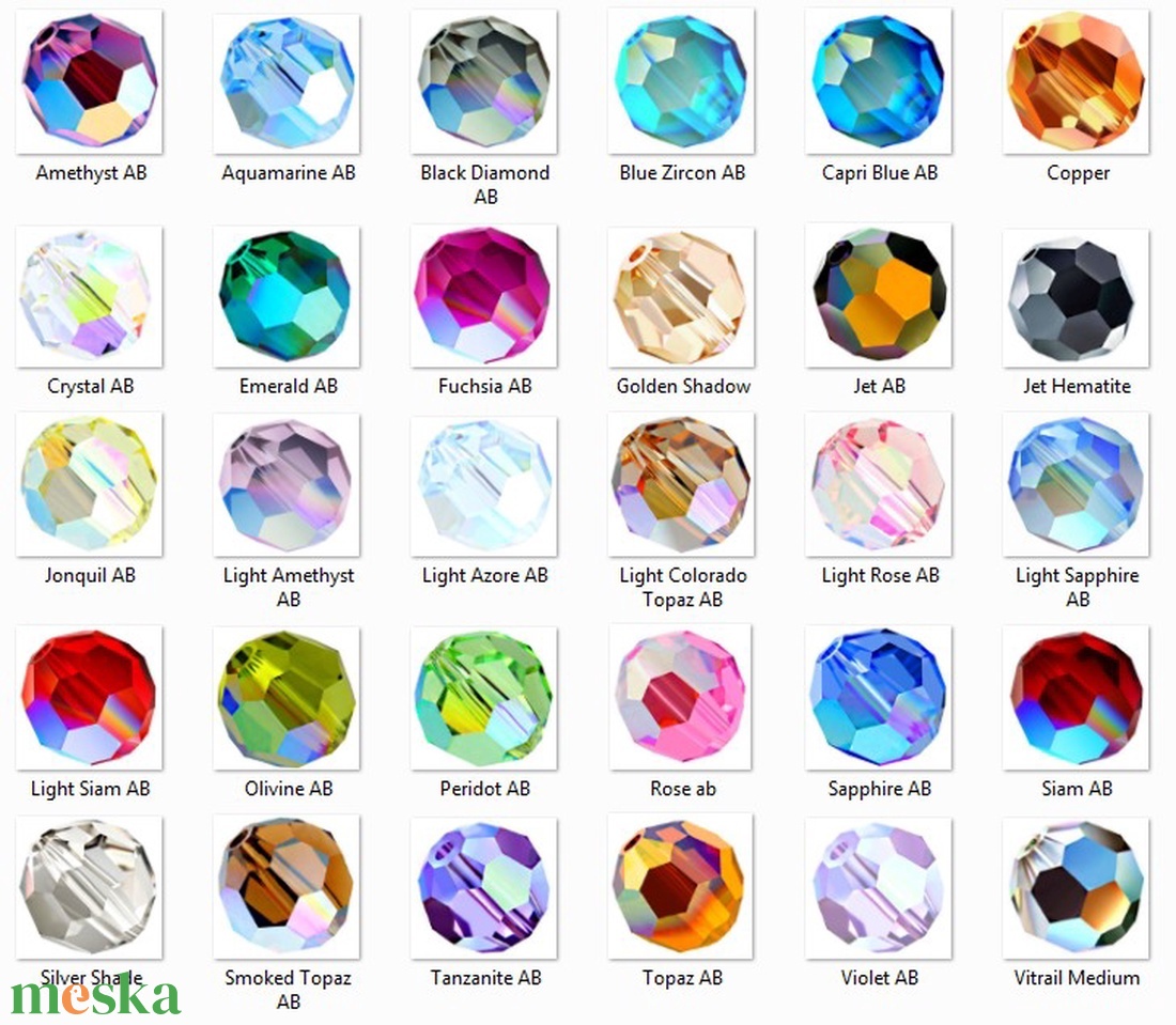 Ékszerkellék: Swarovski kristály gömb 8mm AB bevonatos 1db/csomag több színben - gyöngy, ékszerkellék - swarovski kristályok - Meska.hu Ékszerkellék: Swarovski kristály gömb 8mm AB bevonatos 1db/csomag több színben - gyöngy, ékszerkellék - swarovski kristályok - Meska.hu