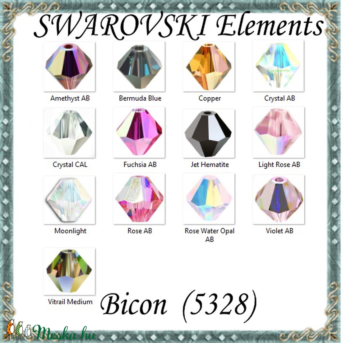 Ékszerkellék: Swarovski bicon 3mm-es AB bevonatos több színben SWGY5328-3AB 24db/csomag - kellékek & szerszámok - gyöngyfűzés kellékek - swarovski kristályok - Meska.hu Ékszerkellék: Swarovski bicon 3mm-es AB bevonatos több színben SWGY5328-3AB 24db/csomag - kellékek & szerszámok - gyöngyfűzés kellékek - swarovski kristályok - Meska.hu
