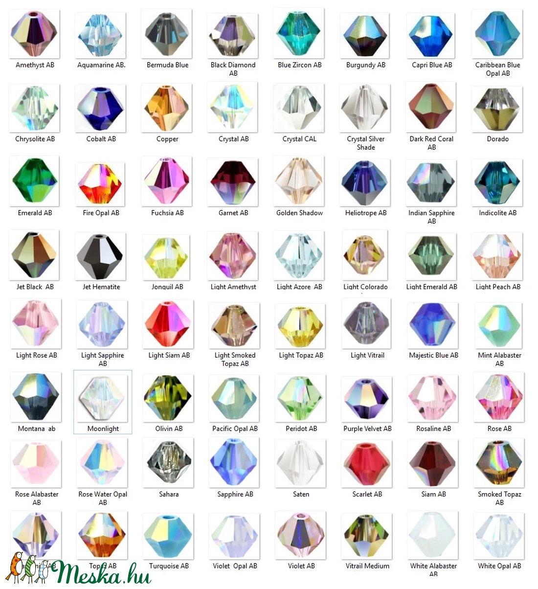 Ékszerkellék: Swarovski bicon 3mm-es AB bevonatos több színben SWGY5328-3AB 24db/csomag - kellékek & szerszámok - gyöngyfűzés kellékek - swarovski kristályok - Meska.hu Ékszerkellék: Swarovski bicon 3mm-es AB bevonatos több színben SWGY5328-3AB 24db/csomag - kellékek & szerszámok - gyöngyfűzés kellékek - swarovski kristályok - Meska.hu