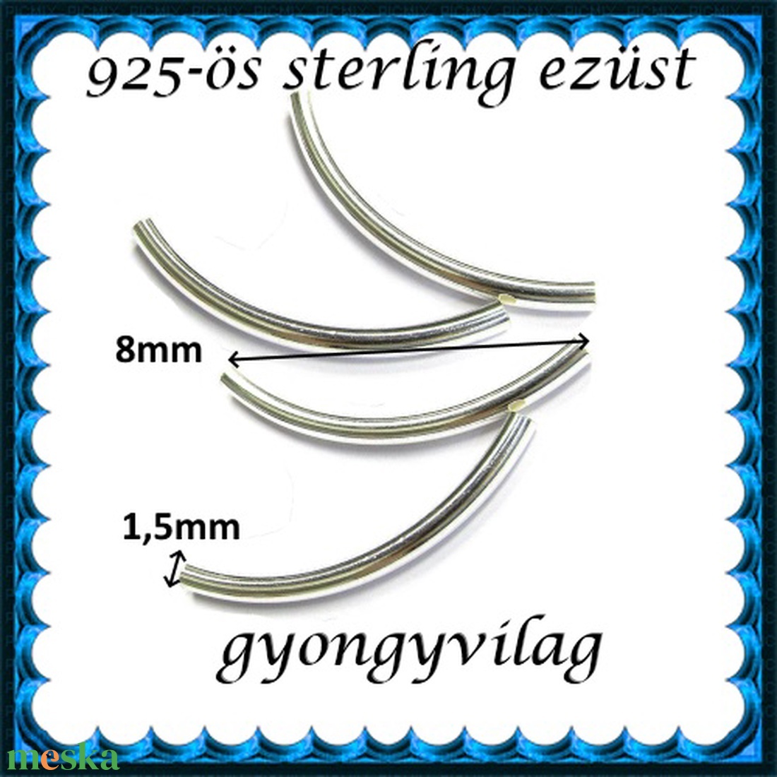 925-ös sterling ezüst ékszerkellék: köztes / gyöngy / dísz EKÖ 13 8x1,5 - kellékek & szerszámok - gyöngyfűzés kellékek - fém köztesek - Meska.hu 925-ös sterling ezüst ékszerkellék: köztes / gyöngy / dísz EKÖ 13 8x1,5 - kellékek & szerszámok - gyöngyfűzés kellékek - fém köztesek - Meska.hu