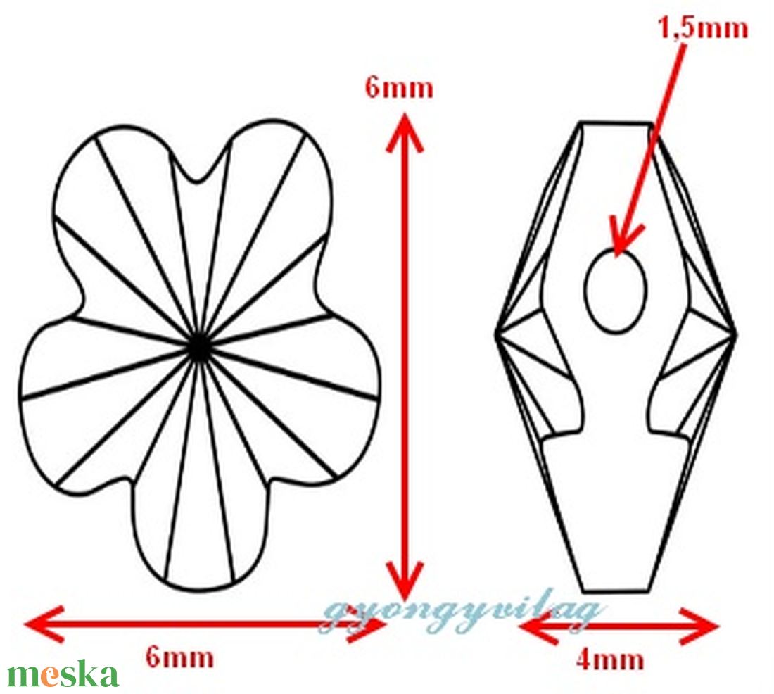 Ékszerkellék: Swarovski virág fűzhető 6mm-es több színben 2db/csomag - kellékek & szerszámok - gyöngyfűzés kellékek - swarovski kristályok - Meska.hu Ékszerkellék: Swarovski virág fűzhető 6mm-es több színben 2db/csomag - kellékek & szerszámok - gyöngyfűzés kellékek - swarovski kristályok - Meska.hu