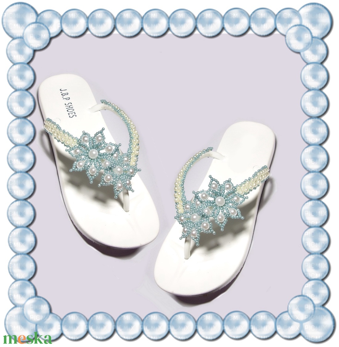 Gyöngyhimzett Flip-flop papucs - ruha & divat - cipő & papucs - papucs - Meska.hu Gyöngyhimzett Flip-flop papucs - ruha & divat - cipő & papucs - papucs - Meska.hu