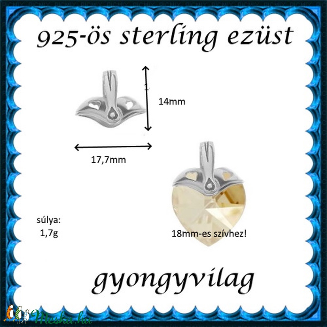 925-ös sterling ezüst ékszerkellék: medáltartó, medálkapocs EMK 84 - kellékek & szerszámok - ékszerkellék - medáltartó, medálkapocs - Meska.hu 925-ös sterling ezüst ékszerkellék: medáltartó, medálkapocs EMK 84 - kellékek & szerszámok - ékszerkellék - medáltartó, medálkapocs - Meska.hu