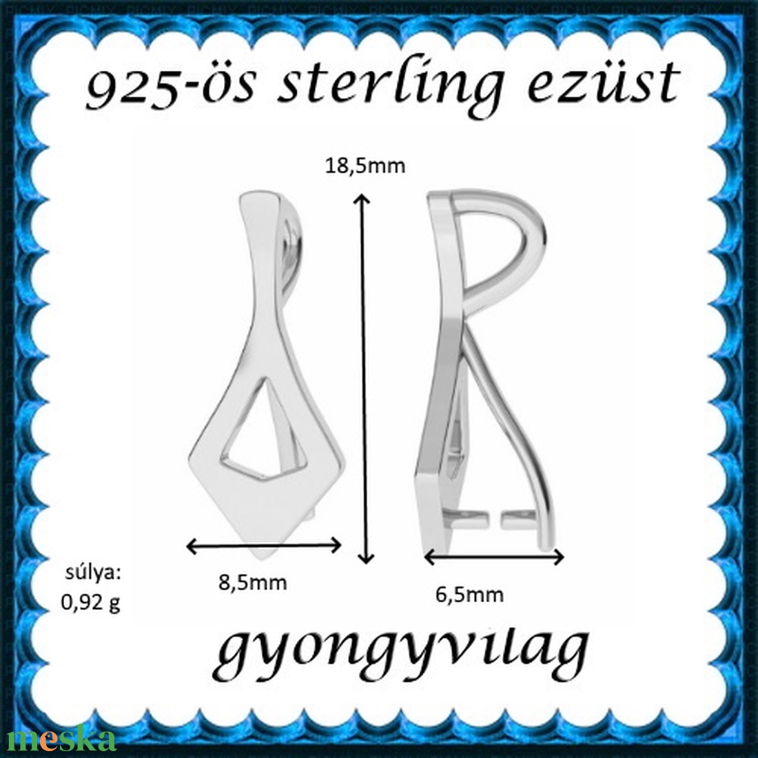 925-ös sterling ezüst ékszerkellék: medáltartó, medálkapocs EMK 86 - kellékek & szerszámok - ékszerkellék - medáltartó, medálkapocs - Meska.hu 925-ös sterling ezüst ékszerkellék: medáltartó, medálkapocs EMK 86 - kellékek & szerszámok - ékszerkellék - medáltartó, medálkapocs - Meska.hu