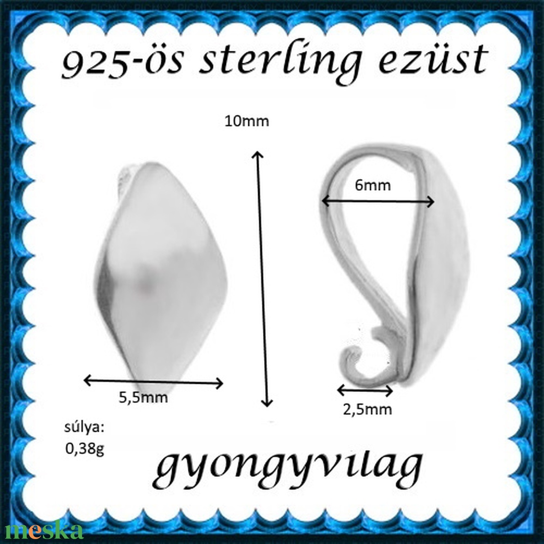 925-ös sterling ezüst ékszerkellék: medáltartó, medálkapocs EMK 89 - kellékek & szerszámok - ékszerkellék - medáltartó, medálkapocs - Meska.hu 925-ös sterling ezüst ékszerkellék: medáltartó, medálkapocs EMK 89 - kellékek & szerszámok - ékszerkellék - medáltartó, medálkapocs - Meska.hu