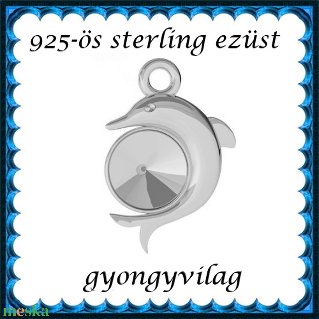 925-ös sterling ezüst ékszerkellék: medál / pandora / fityegő EMTÉ 22 - kellékek & szerszámok - gyöngyfűzés kellékek - cabochon - Meska.hu