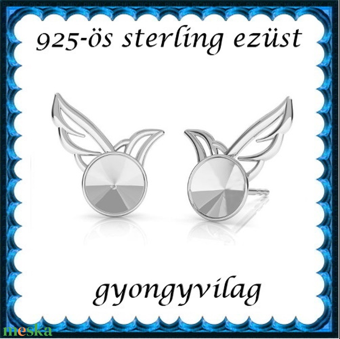 925-ös sterling ezüst ékszerkellék: fülbevalóalap bedugós EFK B 45E - kellékek & szerszámok - gyöngyfűzés kellékek - egyéb alkatrész - Meska.hu
