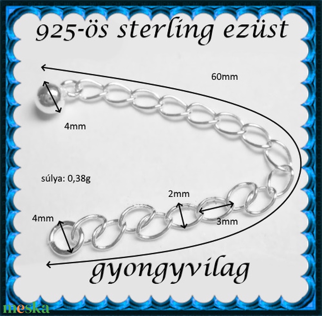 925-ös ezüst lánchosszabbító ELK LH 01 - kellékek & szerszámok - ékszerkellék - lánchosszabbító - Meska.hu 925-ös ezüst lánchosszabbító ELK LH 01 - kellékek & szerszámok - ékszerkellék - lánchosszabbító - Meska.hu