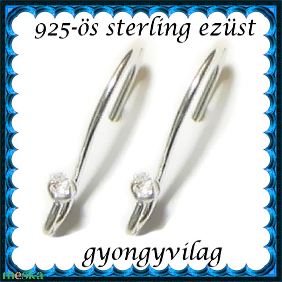925-ös sterling ezüst ékszerkellék: fülbevalóalap akasztós EFK A 03 - kellékek & szerszámok - gyöngyfűzés kellékek - egyéb alkatrész - Meska.hu 925-ös sterling ezüst ékszerkellék: fülbevalóalap akasztós EFK A 03 - kellékek & szerszámok - gyöngyfűzés kellékek - egyéb alkatrész - Meska.hu