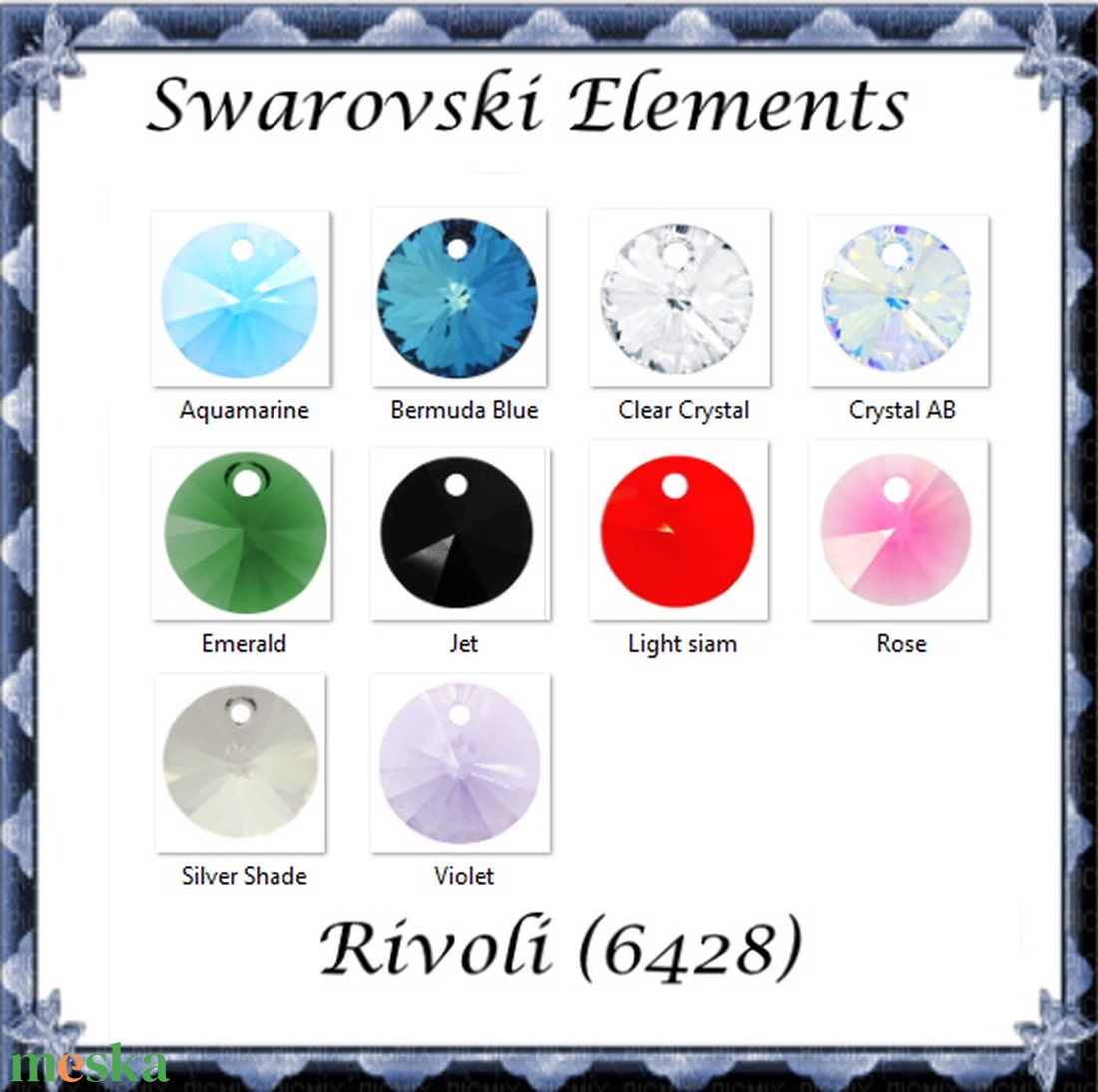 Swarovski rivoli 8mm-es több színben 2db /csomag SW6428-8 - gyöngy, ékszerkellék - swarovski kristályok - Meska.hu Swarovski rivoli 8mm-es több színben 2db /csomag SW6428-8 - gyöngy, ékszerkellék - swarovski kristályok - Meska.hu