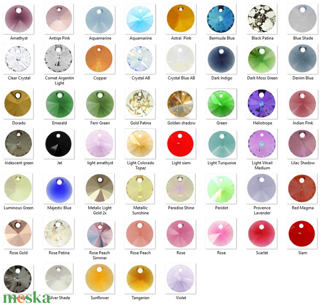 Swarovski rivoli 8mm-es több színben 2db /csomag SW6428-8 - gyöngy, ékszerkellék - swarovski kristályok - Meska.hu Swarovski rivoli 8mm-es több színben 2db /csomag SW6428-8 - gyöngy, ékszerkellék - swarovski kristályok - Meska.hu