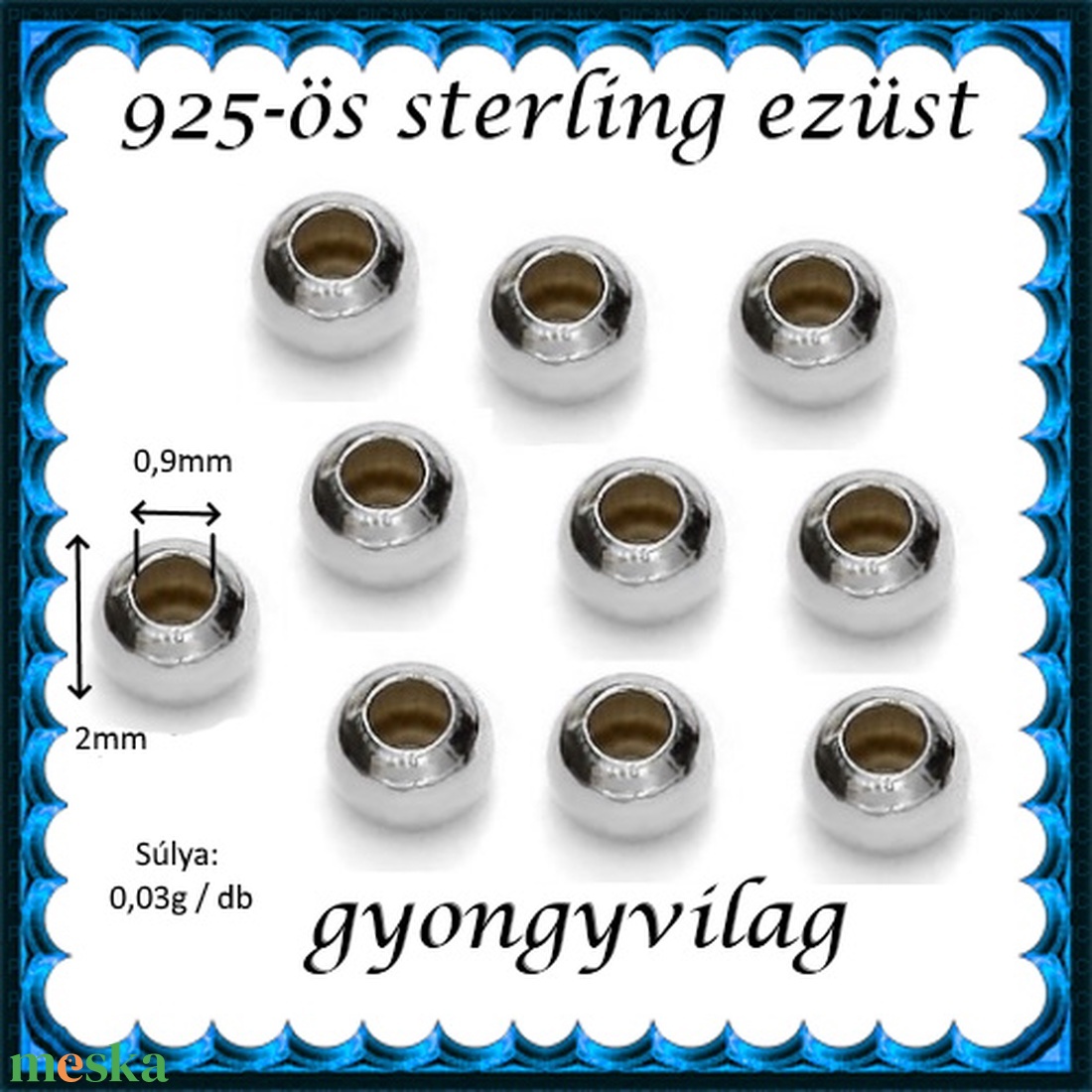 925-ös sterling ezüst ékszerkellék: köztes / gyöngy / dísz EKÖ 10-2 10db/csomag - kellékek & szerszámok - gyöngyfűzés kellékek - fém köztesek - Meska.hu 925-ös sterling ezüst ékszerkellék: köztes / gyöngy / dísz EKÖ 10-2 10db/csomag - kellékek & szerszámok - gyöngyfűzés kellékek - fém köztesek - Meska.hu