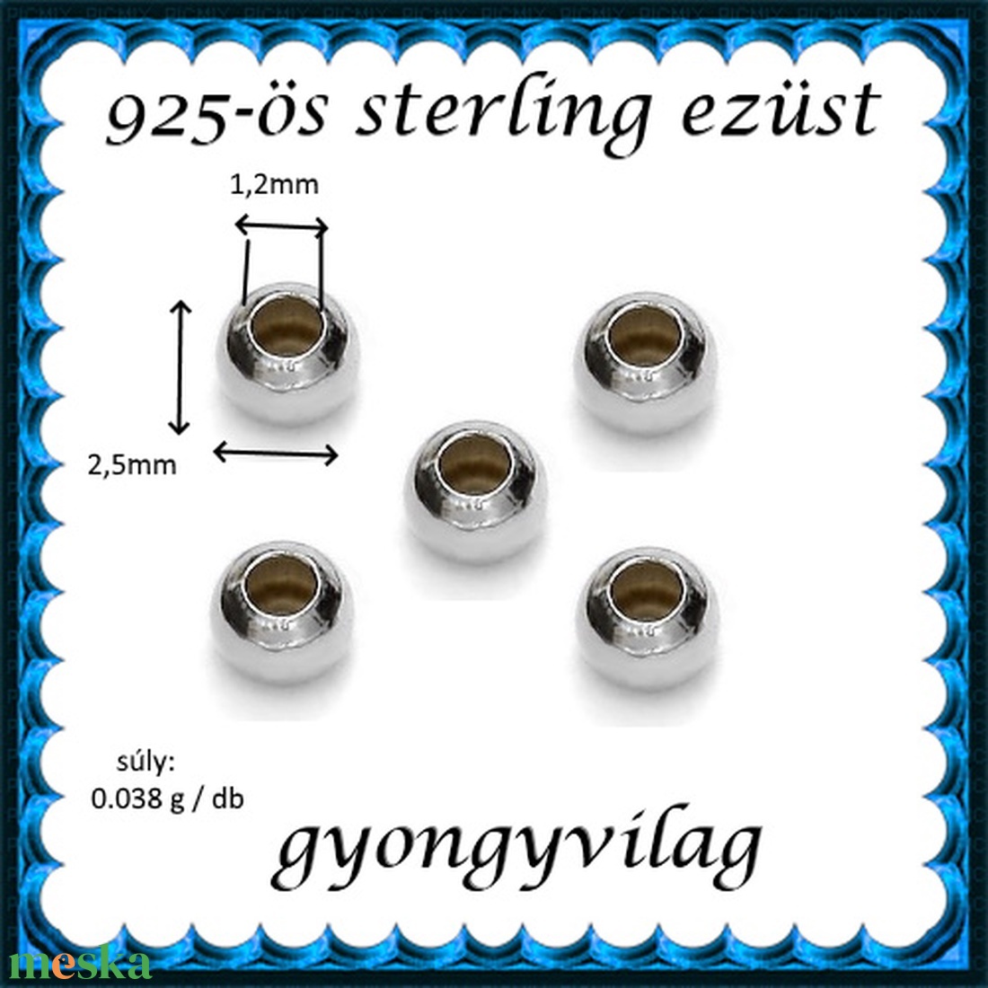 925-ös sterling ezüst ékszerkellék: köztes/gyöngy/díszitőelem EKÖ 10-2,5-1,2e - kellékek & szerszámok - gyöngyfűzés kellékek - fém köztesek - Meska.hu 925-ös sterling ezüst ékszerkellék: köztes/gyöngy/díszitőelem EKÖ 10-2,5-1,2e - kellékek & szerszámok - gyöngyfűzés kellékek - fém köztesek - Meska.hu