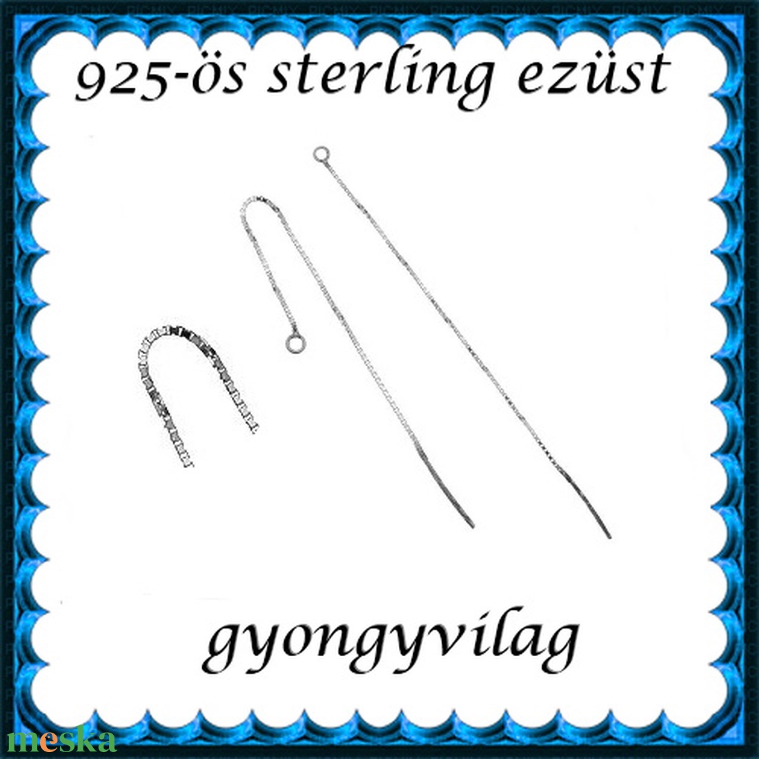 925-ös ezüst fülbevaló kapocs , füllánc EFK BFL 02-107e - kellékek & szerszámok - gyöngyfűzés kellékek - egyéb alkatrész - Meska.hu