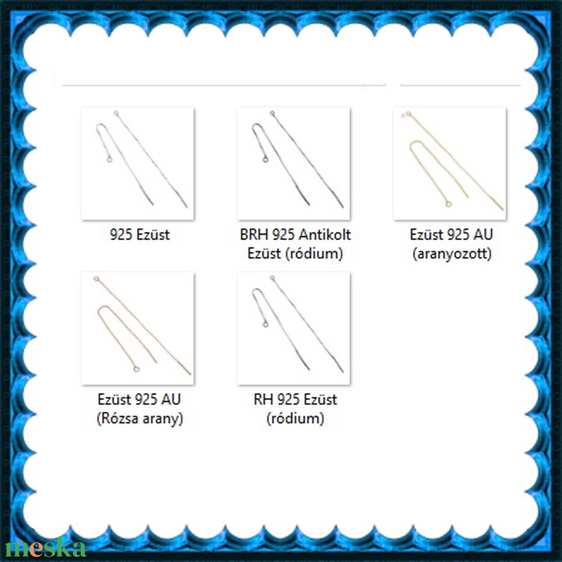 925-ös ezüst fülbevaló kapocs , füllánc EFK BFL 02-107e - kellékek & szerszámok - gyöngyfűzés kellékek - egyéb alkatrész - Meska.hu