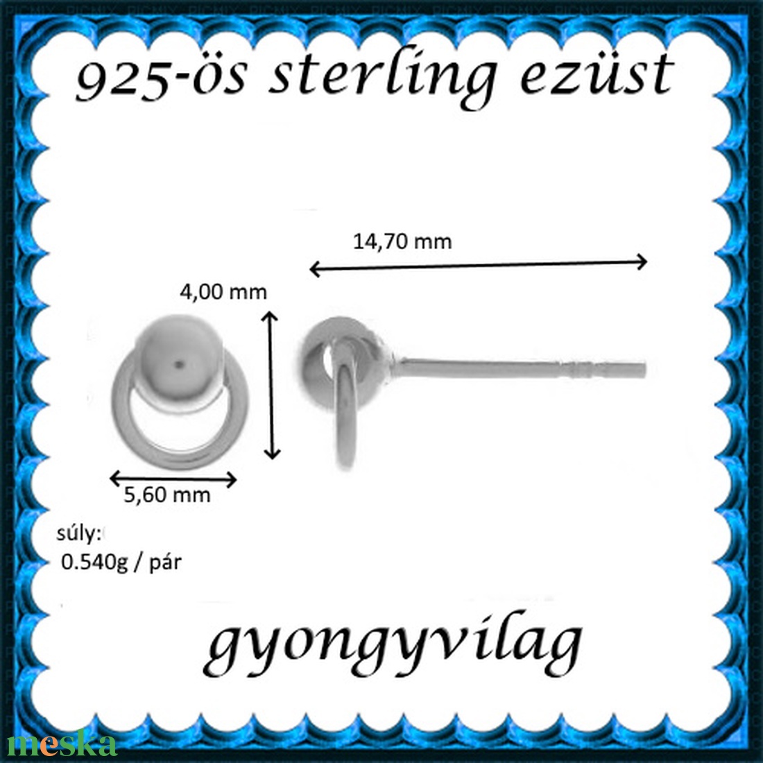 925-ös sterling ezüst ékszerkellék: fülbevalóalap bedugós EFK B 39 - kellékek & szerszámok - ékszerkellék - fülbevaló alap - Meska.hu 925-ös sterling ezüst ékszerkellék: fülbevalóalap bedugós EFK B 39 - kellékek & szerszámok - ékszerkellék - fülbevaló alap - Meska.hu