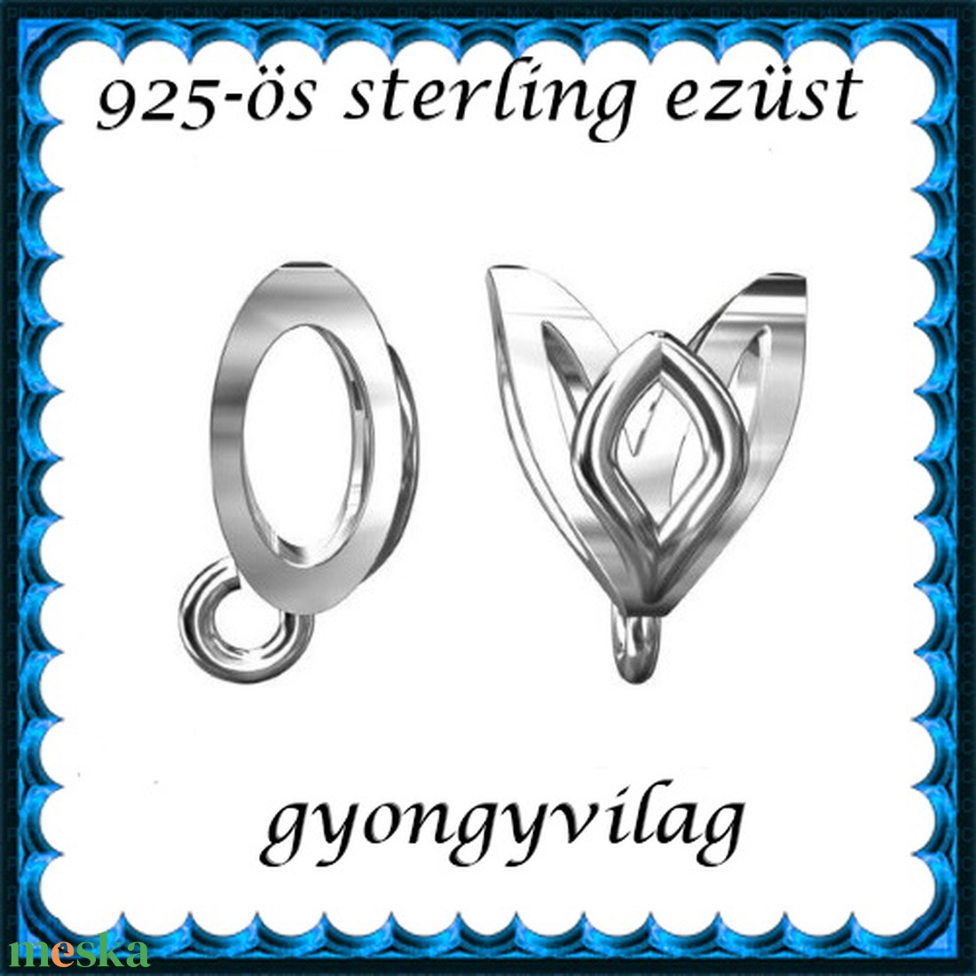 925-ös sterling ezüst ékszerkellék: medáltartó, medálkapocs EMK 96 - gyöngy, ékszerkellék - egyéb alkatrész - Meska.hu 925-ös sterling ezüst ékszerkellék: medáltartó, medálkapocs EMK 96 - gyöngy, ékszerkellék - egyéb alkatrész - Meska.hu