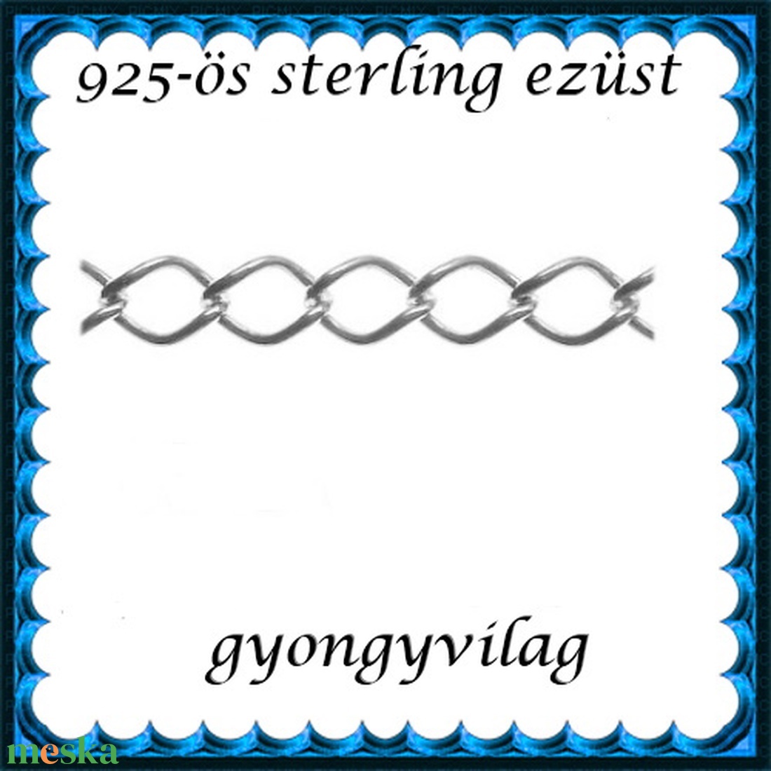 925-ös ezüst lánc méterben 925 EL12 - kellékek & szerszámok - gyöngyfűzés kellékek - egyéb alkatrész - Meska.hu