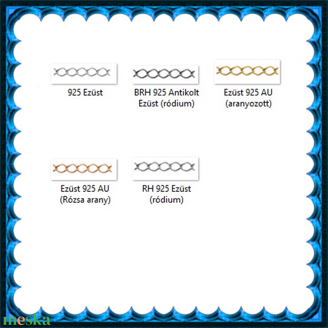 925-ös ezüst lánc méterben 925 EL12 - kellékek & szerszámok - gyöngyfűzés kellékek - egyéb alkatrész - Meska.hu