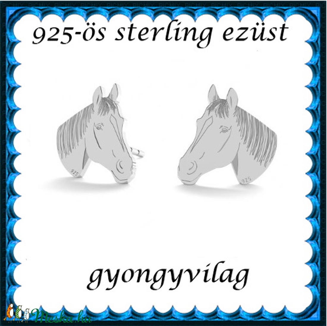  925-ös sterling ezüst: fülbevaló  EF 06 - ékszer - fülbevaló - pötty fülbevaló - Meska.hu