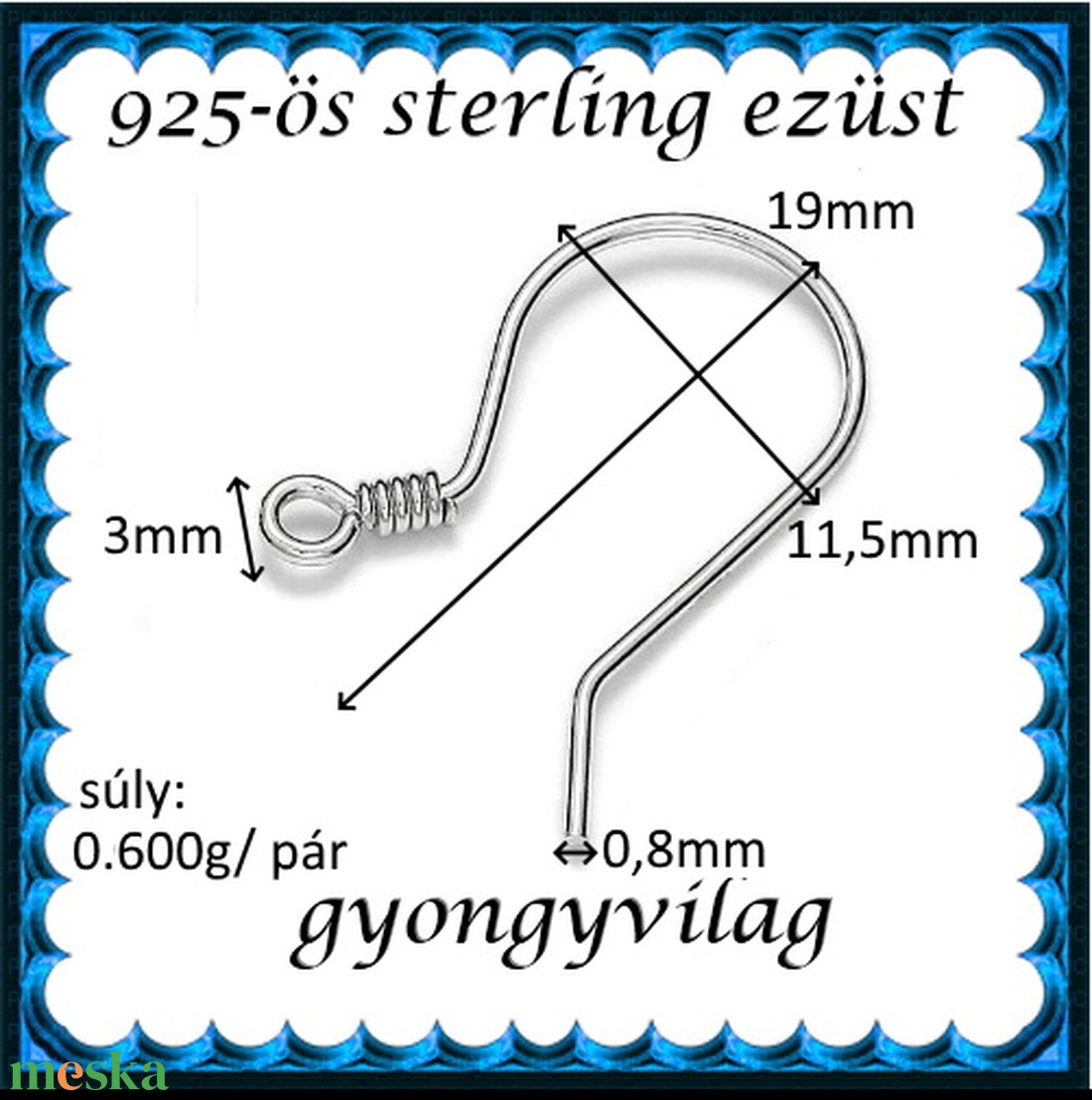 925-ös finomságú sterling ezüst fülbevaló kapocs EFK A 84 - kellékek & szerszámok - ékszerkellék - fülbevaló kapocs - Meska.hu 925-ös finomságú sterling ezüst fülbevaló kapocs EFK A 84 - kellékek & szerszámok - ékszerkellék - fülbevaló kapocs - Meska.hu