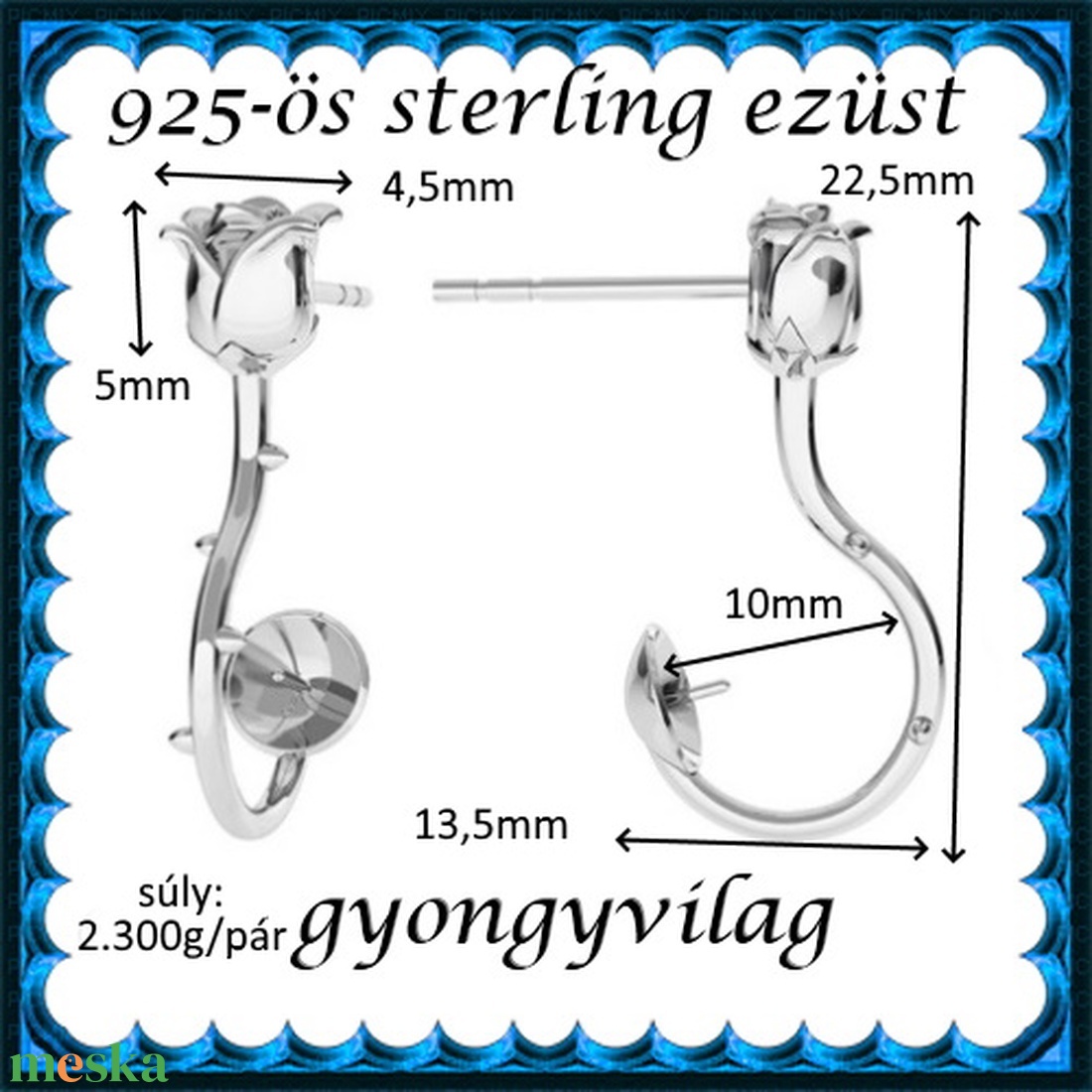 925-ös sterling ezüst ékszerkellék: fülbevaló kapocs, bedugós EFK B 50 - kellékek & szerszámok - ékszerkellék - fülbevaló kapocs - Meska.hu 925-ös sterling ezüst ékszerkellék: fülbevaló kapocs, bedugós EFK B 50 - kellékek & szerszámok - ékszerkellék - fülbevaló kapocs - Meska.hu