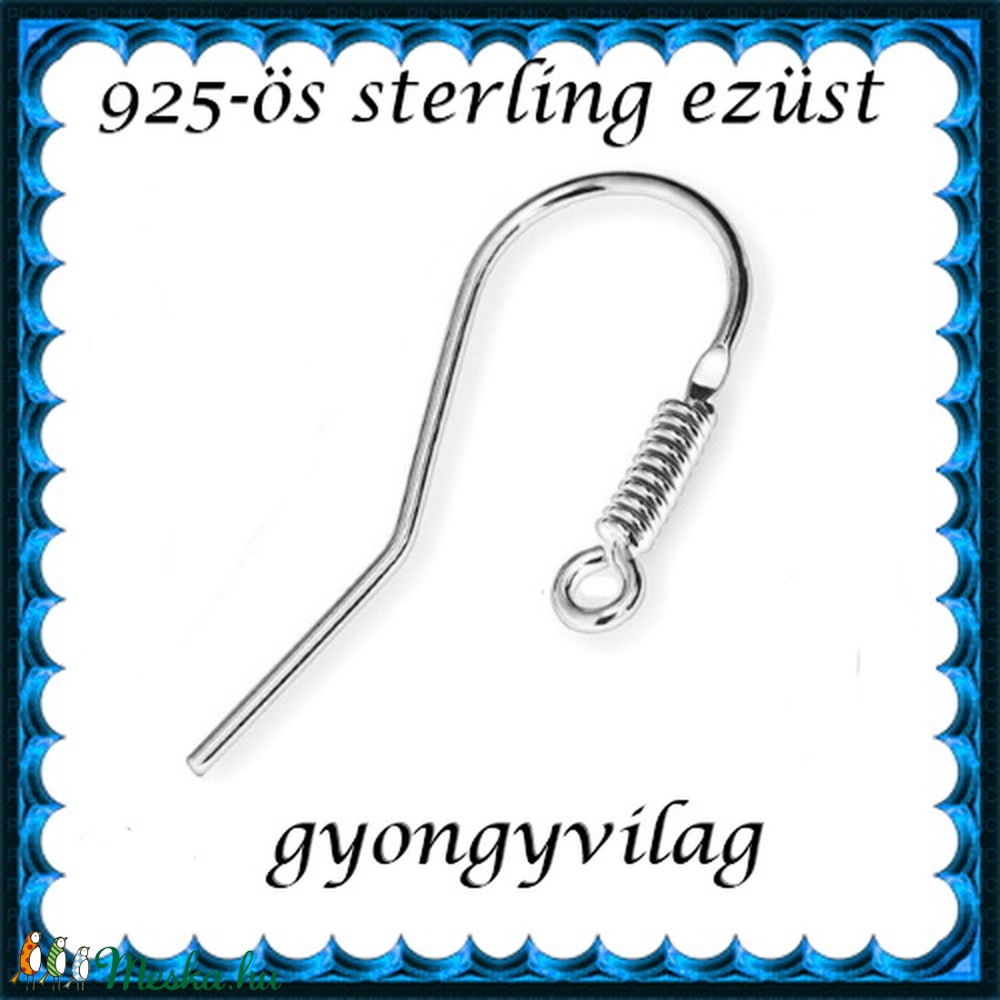 925-ös finomságú sterling ezüst fülbevaló kapocs EFK A 86 - gyöngy, ékszerkellék - egyéb alkatrész - Meska.hu 925-ös finomságú sterling ezüst fülbevaló kapocs EFK A 86 - gyöngy, ékszerkellék - egyéb alkatrész - Meska.hu