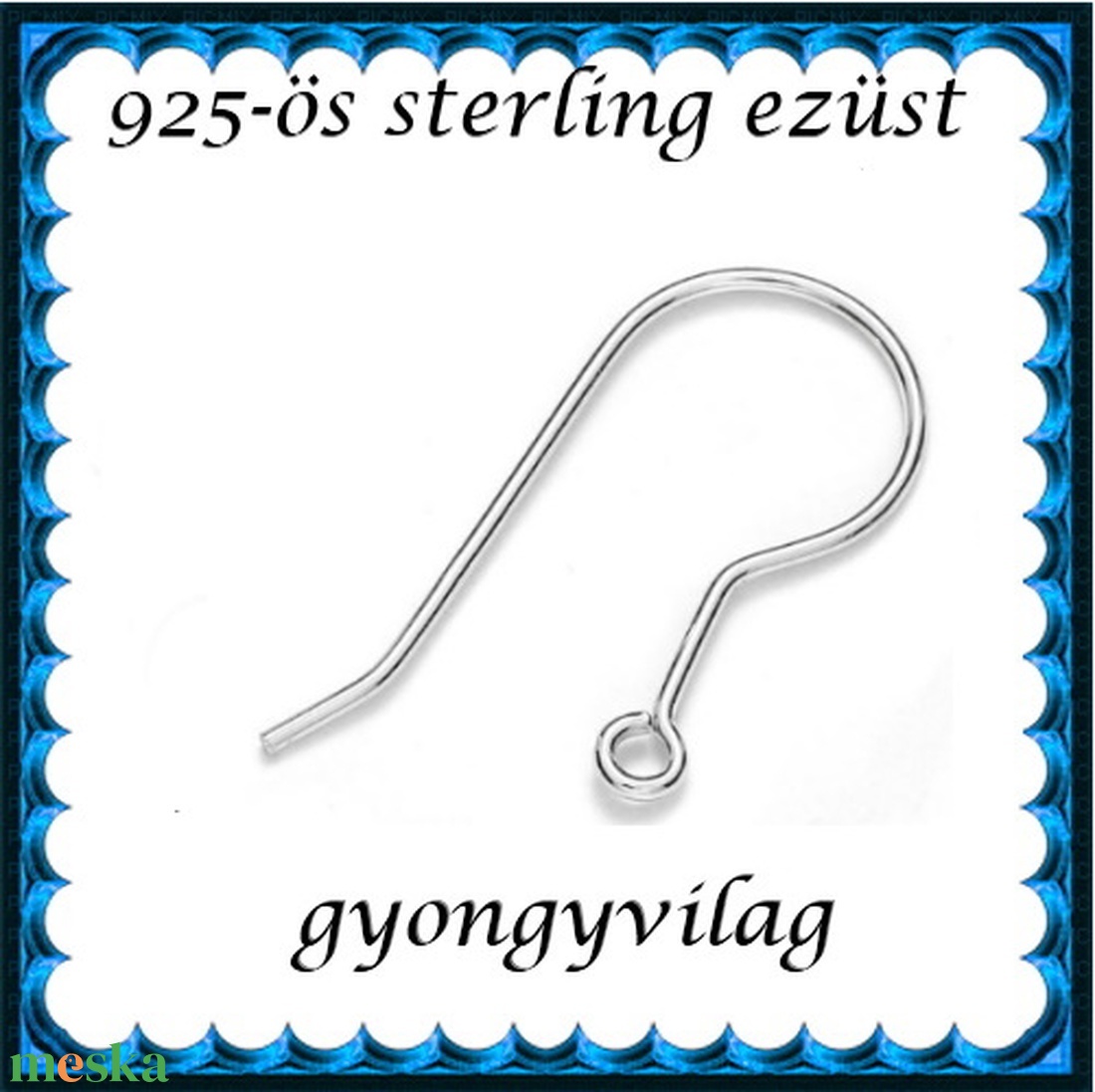 925-ös sterling ezüst ékszerkellék: fülbevaló kapocs, akasztós EFK A 87 - gyöngy, ékszerkellék - egyéb alkatrész - Meska.hu 925-ös sterling ezüst ékszerkellék: fülbevaló kapocs, akasztós EFK A 87 - gyöngy, ékszerkellék - egyéb alkatrész - Meska.hu