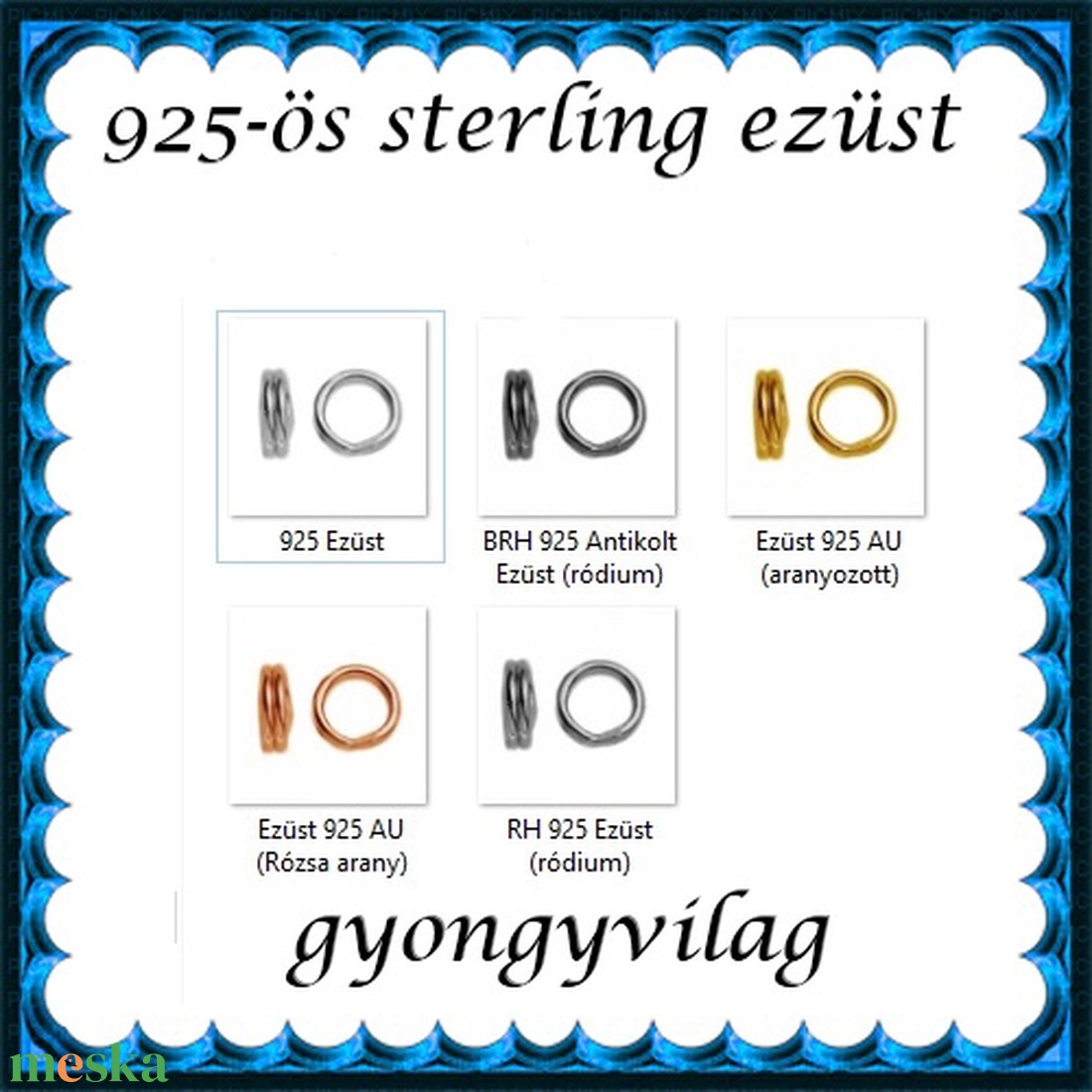 925-ös sterling ezüst ékszerkellék: karika dupla ESZK D 5x0,8g - gyöngy, ékszerkellék - egyéb alkatrész - Meska.hu 925-ös sterling ezüst ékszerkellék: karika dupla ESZK D 5x0,8g - gyöngy, ékszerkellék - egyéb alkatrész - Meska.hu