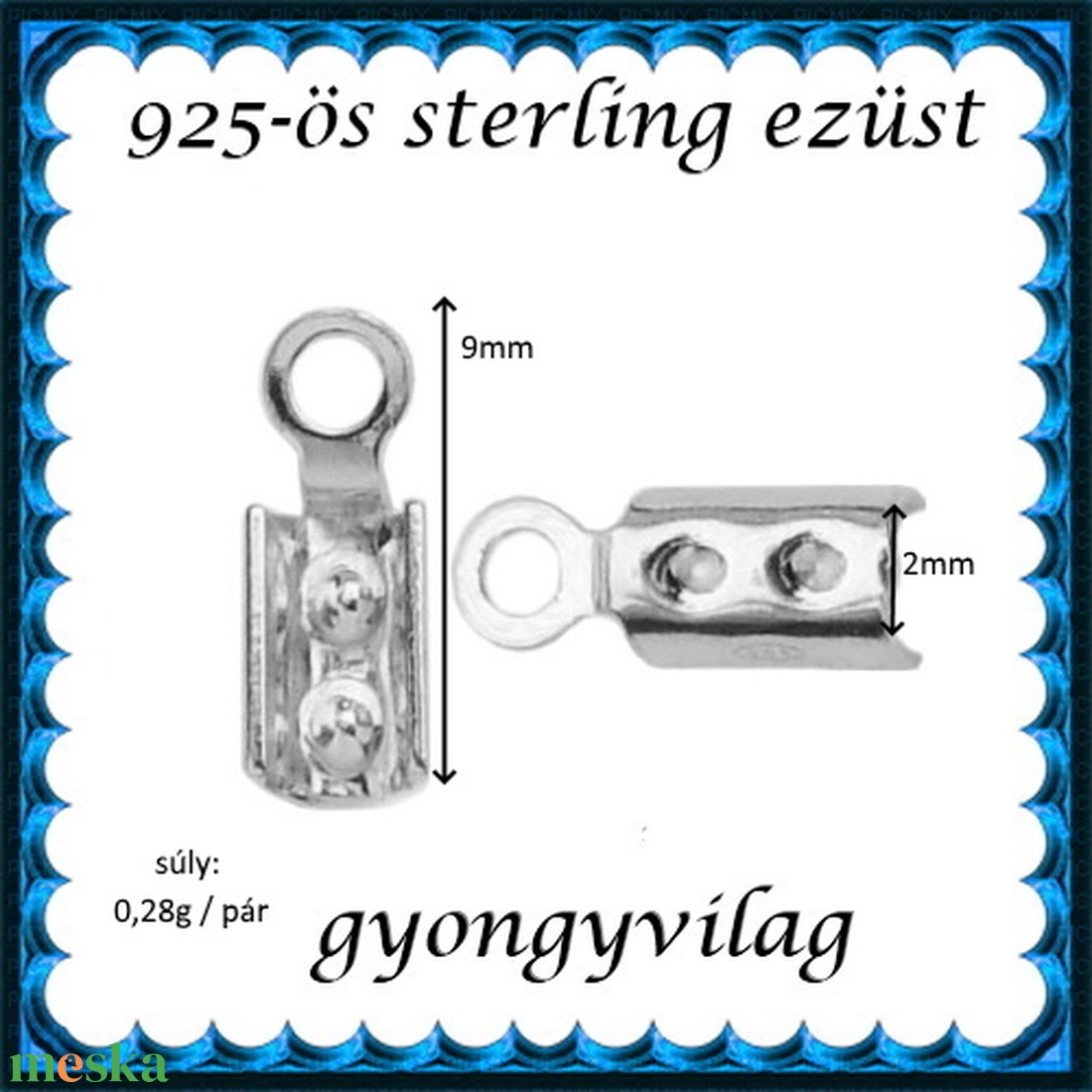 925-ös ezüst lánckapocsvég 2mm-es 2db/cs ELK V 08-2 - kellékek & szerszámok - gyöngyfűzés kellékek - egyéb alkatrész - Meska.hu 925-ös ezüst lánckapocsvég 2mm-es 2db/cs ELK V 08-2 - kellékek & szerszámok - gyöngyfűzés kellékek - egyéb alkatrész - Meska.hu