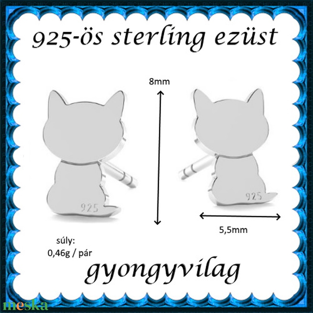 925-ös sterling ezüst ékszerek: fülbevaló EF11 - ékszer - fülbevaló - pötty fülbevaló - Meska.hu 925-ös sterling ezüst ékszerek: fülbevaló EF11 - ékszer - fülbevaló - pötty fülbevaló - Meska.hu