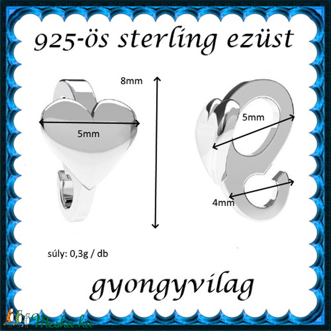 925-ös sterling ezüst ékszerkellék: medáltartó, medálkapocs EMK 98 AG - gyöngy, ékszerkellék - egyéb alkatrész - Meska.hu 925-ös sterling ezüst ékszerkellék: medáltartó, medálkapocs EMK 98 AG - gyöngy, ékszerkellék - egyéb alkatrész - Meska.hu