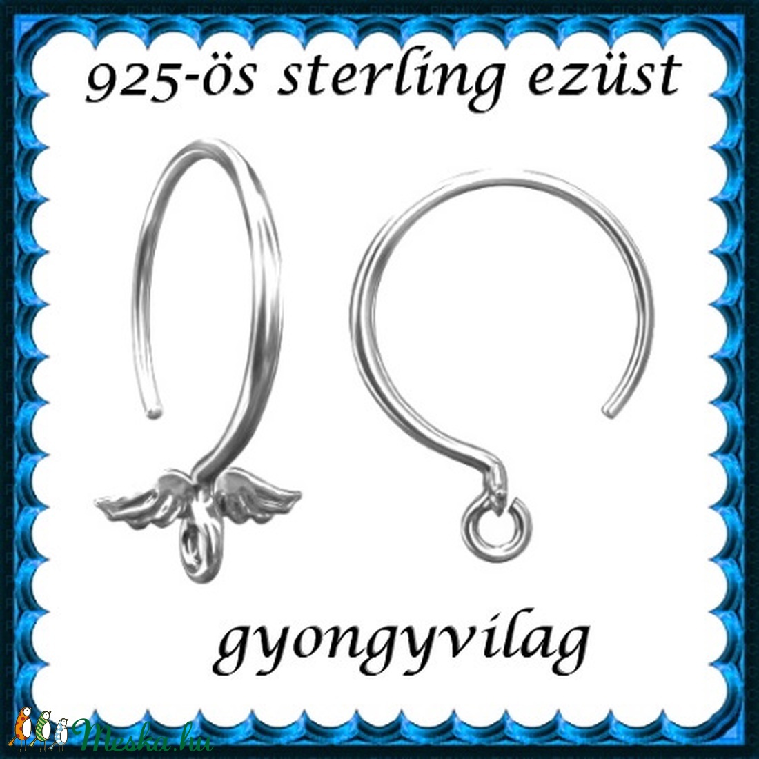 925-ös sterling ezüst ékszerkellék: fülbevalóalap akasztós EFK A 89 - kellékek & szerszámok - gyöngyfűzés kellékek - egyéb alkatrész - Meska.hu 925-ös sterling ezüst ékszerkellék: fülbevalóalap akasztós EFK A 89 - kellékek & szerszámok - gyöngyfűzés kellékek - egyéb alkatrész - Meska.hu