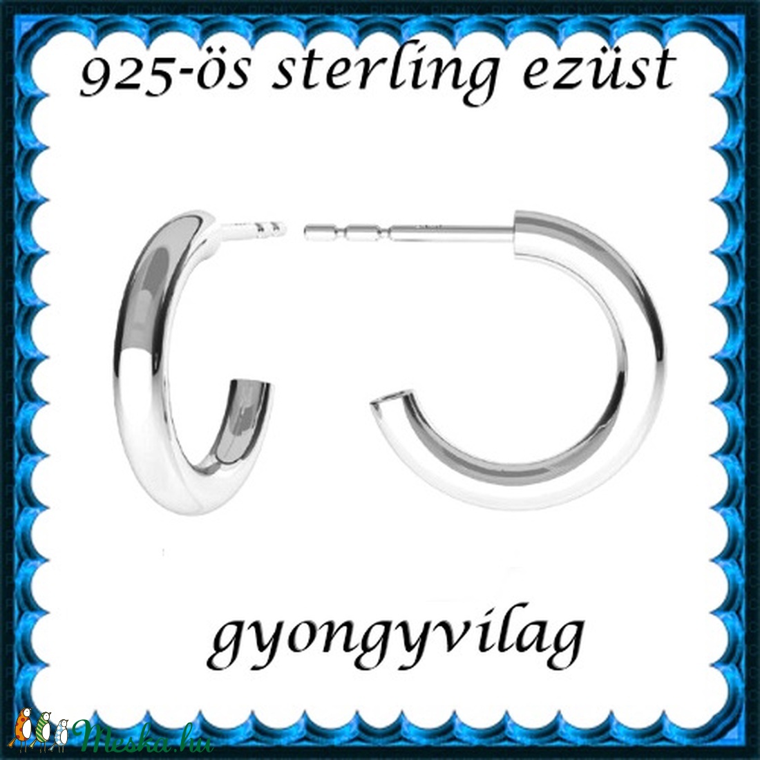  925-ös sterling ezüst: fülbevaló  EF 13 - ékszer - fülbevaló - lógó fülbevaló - Meska.hu