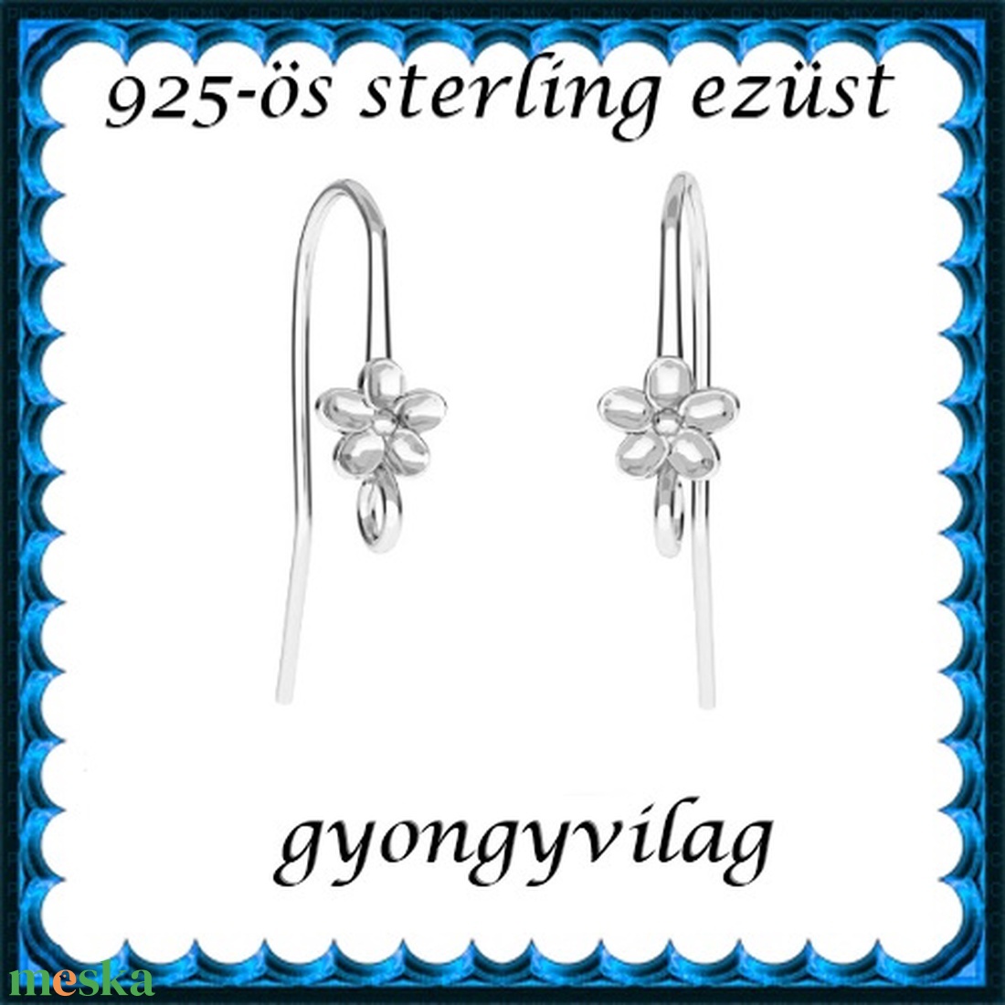 925-ös sterling ezüst ékszerkellék: fülbevalóalap akasztós EFK A 90 - gyöngy, ékszerkellék - egyéb alkatrész - Meska.hu 925-ös sterling ezüst ékszerkellék: fülbevalóalap akasztós EFK A 90 - gyöngy, ékszerkellék - egyéb alkatrész - Meska.hu