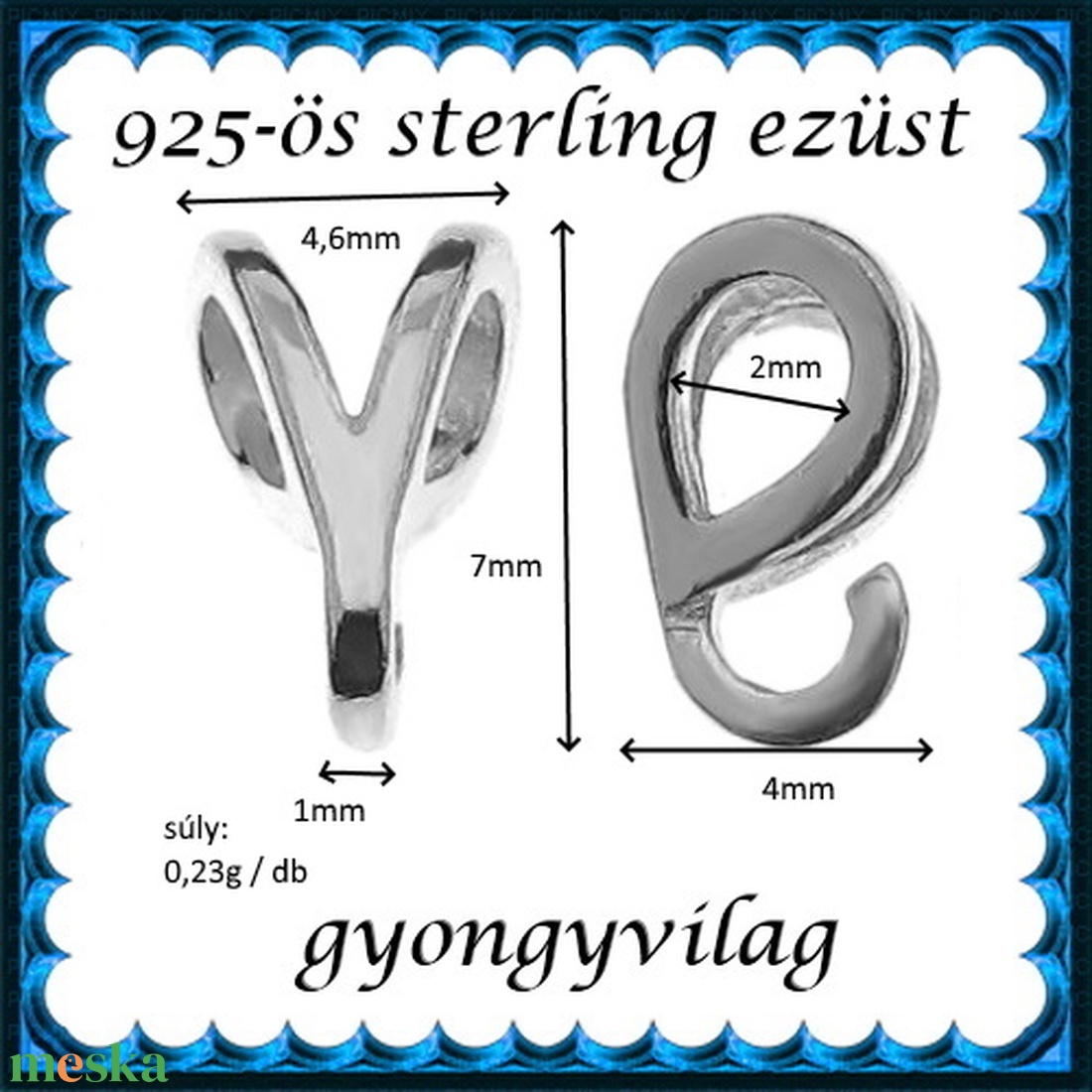 925-ös sterling ezüst ékszerkellék: medáltartó, medálkapocs EMK 99 - gyöngy, ékszerkellék - egyéb alkatrész - Meska.hu 925-ös sterling ezüst ékszerkellék: medáltartó, medálkapocs EMK 99 - gyöngy, ékszerkellék - egyéb alkatrész - Meska.hu