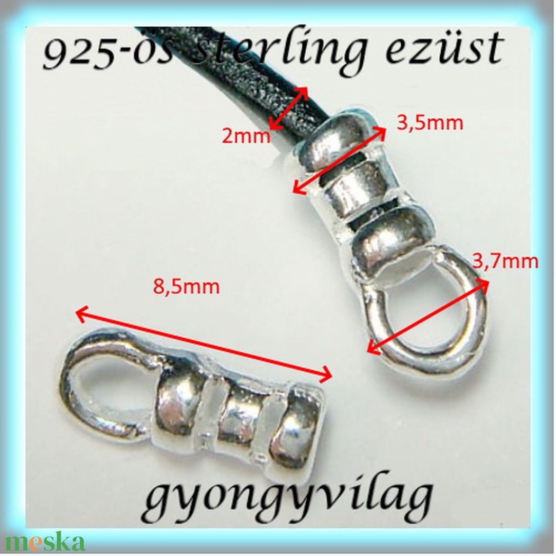 925-ös ezüst lánckapocsvég 2mm-es ELK V 04-2 2db/csomag - gyöngy, ékszerkellék - egyéb alkatrész - Meska.hu 925-ös ezüst lánckapocsvég 2mm-es ELK V 04-2 2db/csomag - gyöngy, ékszerkellék - egyéb alkatrész - Meska.hu