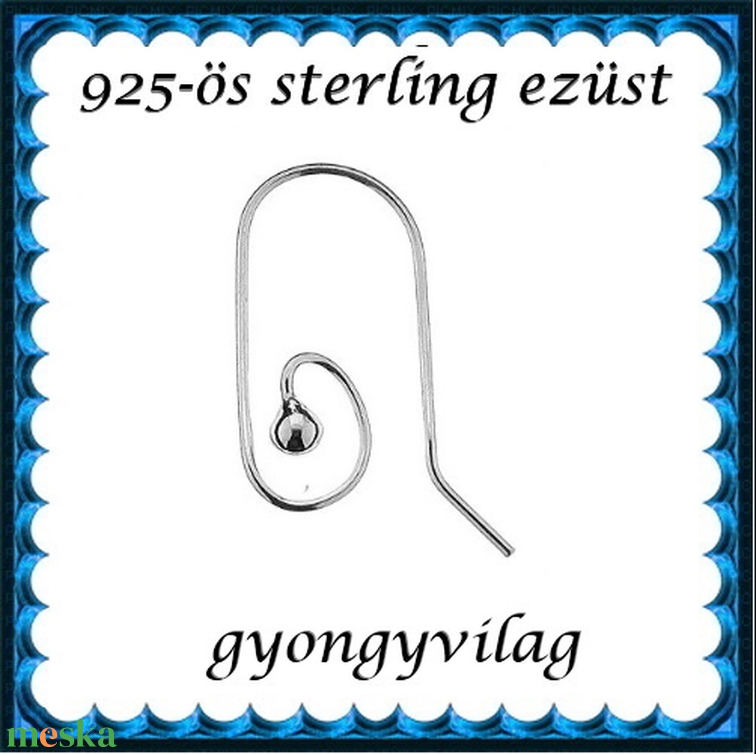 925-ös sterling ezüst ékszerkellék: fülbevalóalap akasztós EFK A 81 - gyöngy, ékszerkellék - egyéb alkatrész - Meska.hu 925-ös sterling ezüst ékszerkellék: fülbevalóalap akasztós EFK A 81 - gyöngy, ékszerkellék - egyéb alkatrész - Meska.hu