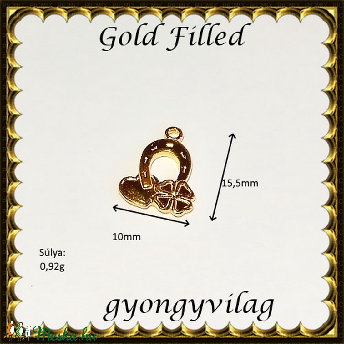 925-ös sterling ezüst ékszerkellék: medál / pandora / fityegő EM-F 28g - kellékek & szerszámok - gyöngyfűzés kellékek - cabochon - Meska.hu