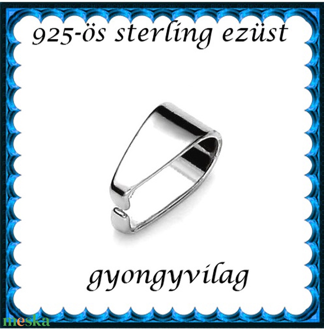 925-ös sterling ezüst ékszerkellék: medáltartó, medálkapocs EMK 79 - gyöngy, ékszerkellék - egyéb alkatrész - Meska.hu