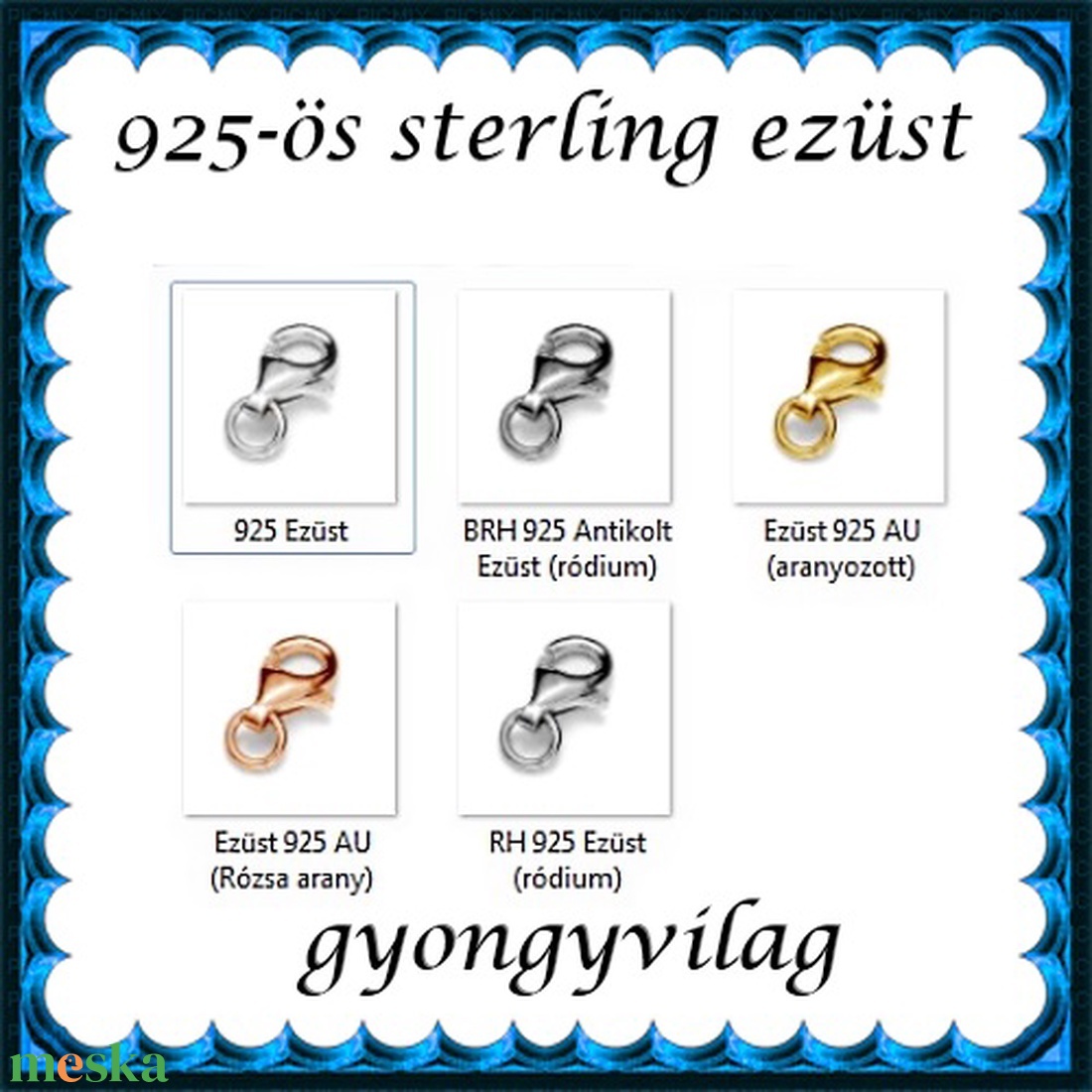 925-ös sterling ezüst ékszerkellék: lánckalocs ELK 1S 19-8e - gyöngy, ékszerkellék - swarovski kristályok - Meska.hu