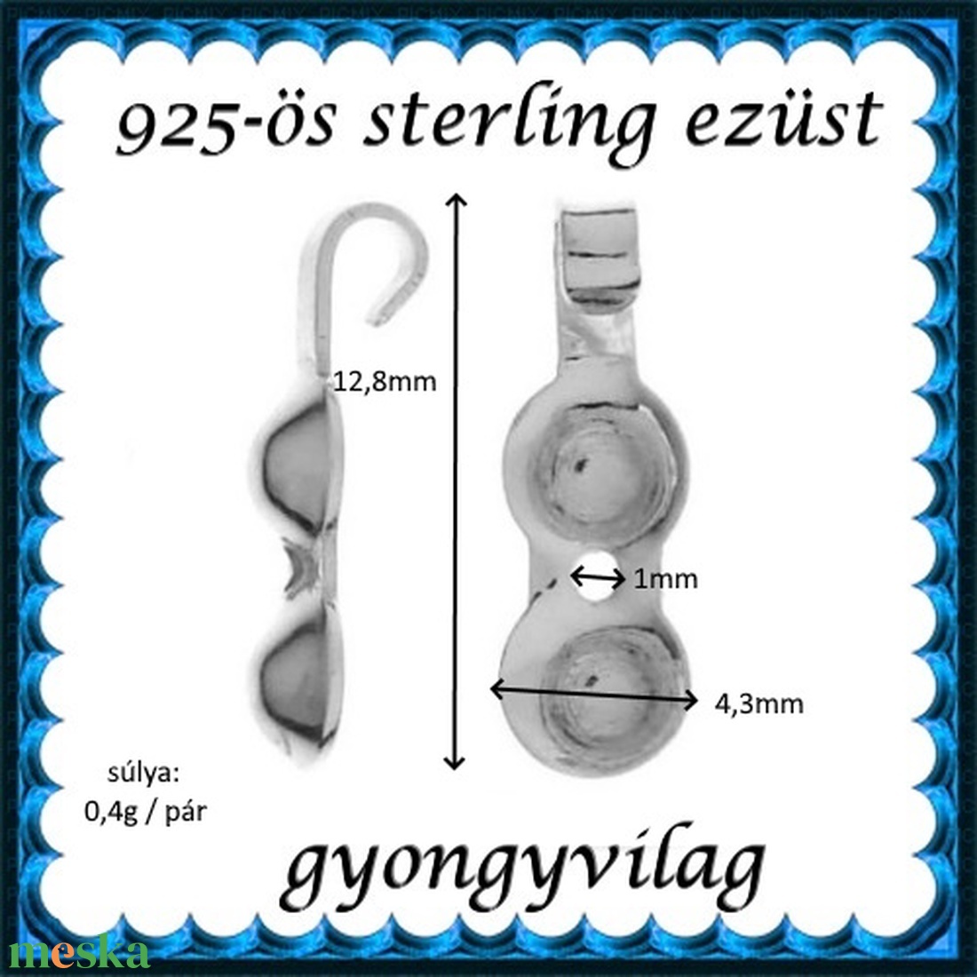 925-ös sterling ezüst ékszerkellék: csomótakaró ECST 08 2db/cs - kellékek & szerszámok - gyöngyfűzés kellékek - egyéb alkatrész - Meska.hu 925-ös sterling ezüst ékszerkellék: csomótakaró ECST 08 2db/cs - kellékek & szerszámok - gyöngyfűzés kellékek - egyéb alkatrész - Meska.hu