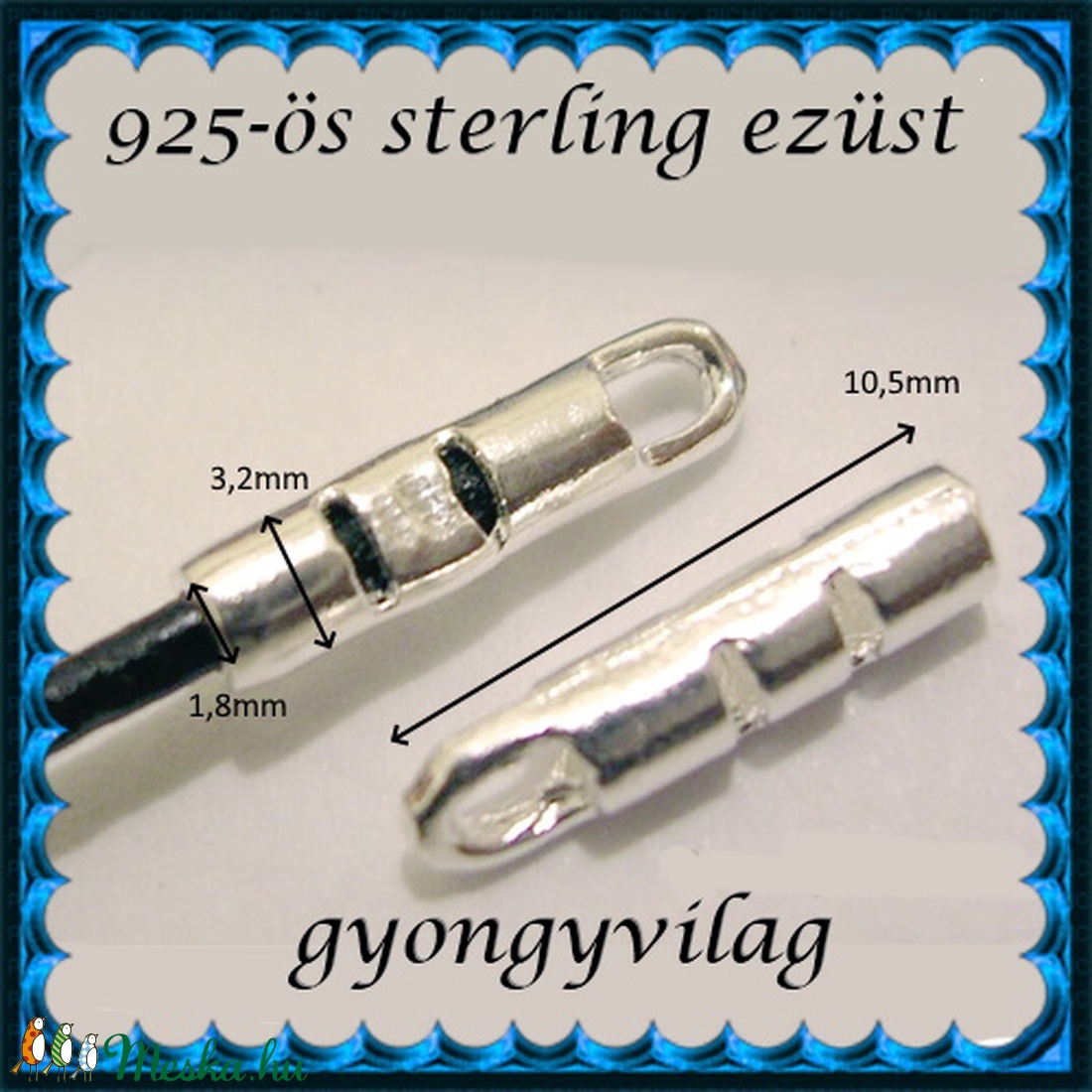 925-ös ezüst lánckapocsvég 1,8mm-es 2db/cs ELK V 13-1,8 - gyöngy, ékszerkellék - egyéb alkatrész - Meska.hu 925-ös ezüst lánckapocsvég 1,8mm-es 2db/cs ELK V 13-1,8 - gyöngy, ékszerkellék - egyéb alkatrész - Meska.hu