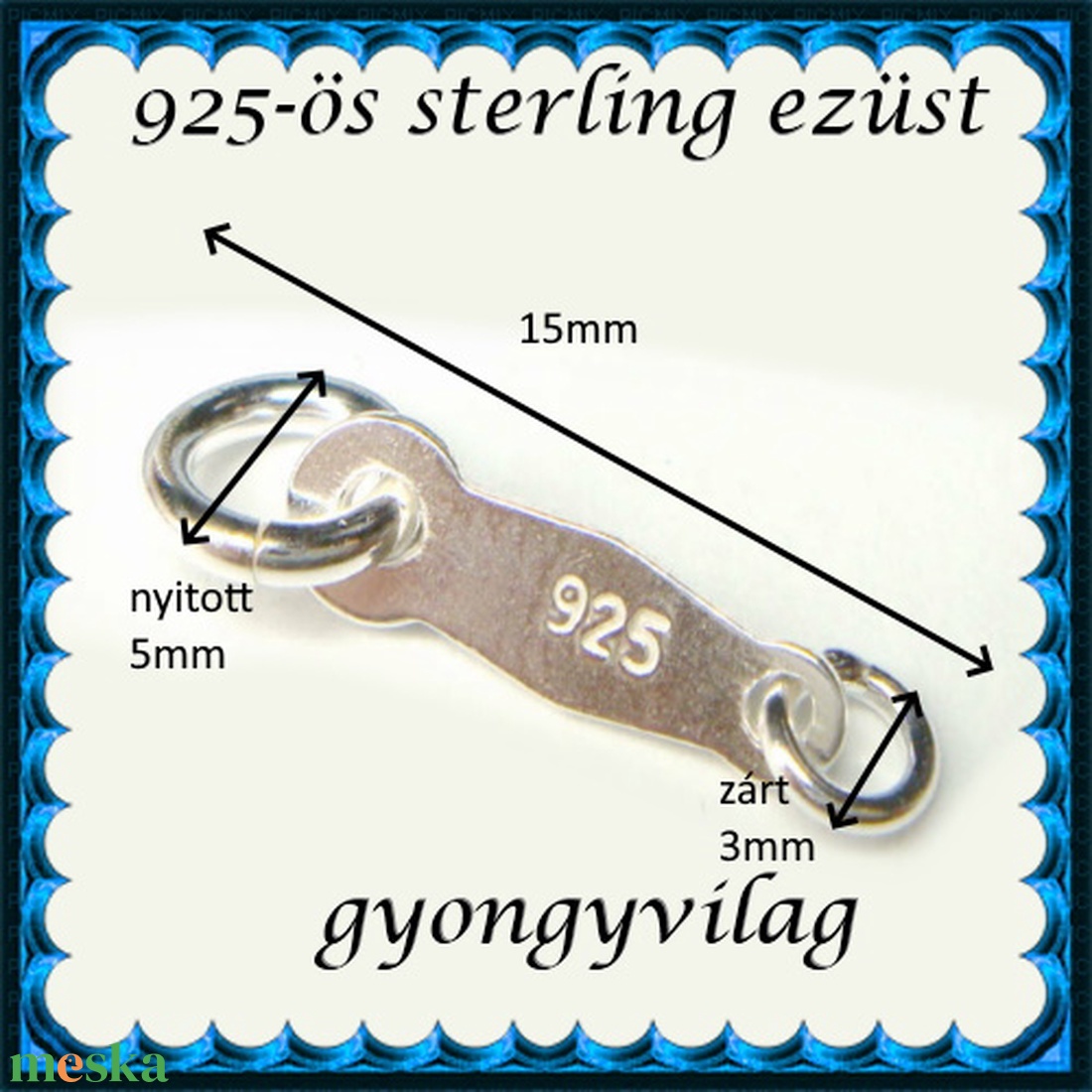 925-ös ezüst kapocs vég ELK KV 04 3db/csomag - gyöngy, ékszerkellék - egyéb alkatrész - Meska.hu 925-ös ezüst kapocs vég ELK KV 04 3db/csomag - gyöngy, ékszerkellék - egyéb alkatrész - Meska.hu